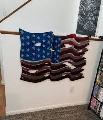 Steel American Flag Wall Hanging