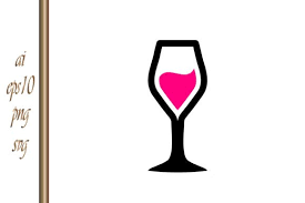 Wine Glass Toast Icon Stencil Vector