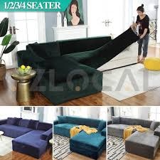 4 Seater Velvet Sofa Cover Couch Covers