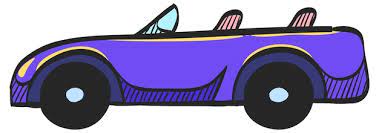 Sport Car Icon In Hand Drawn Color
