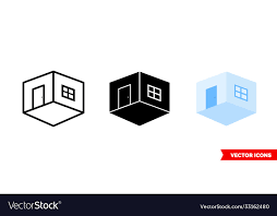 Room Icon 3 Types Color Black And White