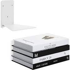 Invisible Wall Mounted Floating Bookshelves 2 Pack White