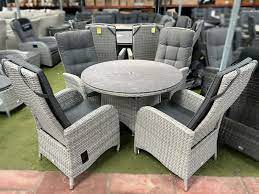 4 Seater Round Reclining Dining Set In