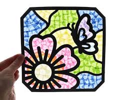 Easy Tissue Paper Stained Glass Craft