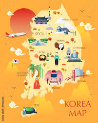 Maps Of South Korea Posters Wall Art