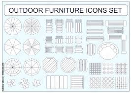 Set Of Simple Outdoor Furniture Vector