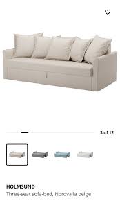 Ikea Holmsund 3 Seat Sofa Bed Beige