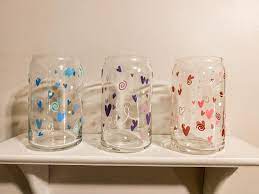 Hearts Beer Can Shaped Glasses