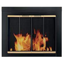 Pleasant Hearth Ar 1020 Arrington Fireplace Glass Door Black Small