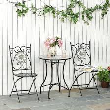 3 Pcs Mosaic Tile Garden Bistro Set