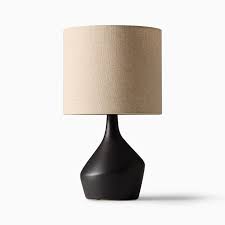 Asymmetric Ceramic Table Lamp Green Natural Linen 17 West Elm