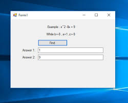 Roots Of Quadratic Equation In Vb Net