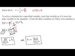 Solve Literal Equation Formula