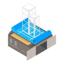 Construction Project Icon Isometric