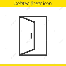 Open Door Linear Icon Entrance House