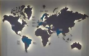 English Glass World Map Led Sign Board