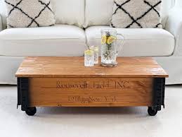 Coffee Table Chest Wooden Box Vintage