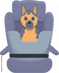 Car Seat Icon Cartoon Vector Dog