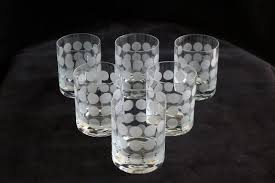 Vintage Glass Drinking Set With Polka