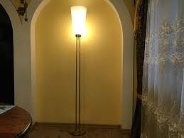 Floor Lamp With Glass Shade 1970s For