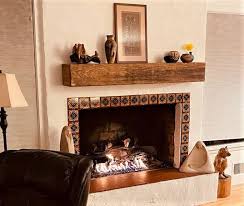 Wood Fireplace Floating Mantel Shelf