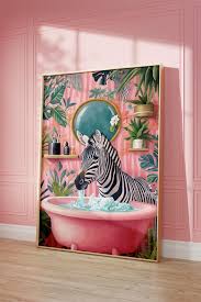 Bathroom Animal Print Trendy Wall Art