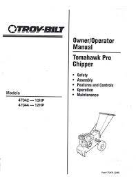1995 Owner Operator Manual Troy Bilt