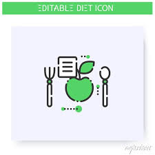 Healthy Recipe Line Icon Dietary