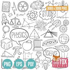 Physics Doodle Vector Icons Science