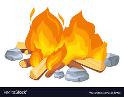 Campfire Outdoor Icon Cartoon Fire On