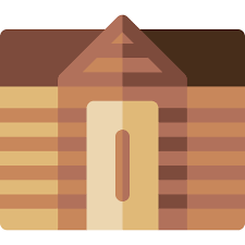 Wooden House Basic Rounded Flat Icon