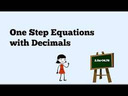 One Step Equations With Decimals