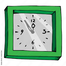 Square Clock Icon Vector Of A Wall