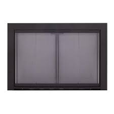 Black Glass Fireplace Doors Sl 4016bl