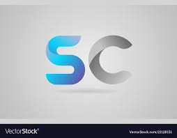 Grey Blue Alphabet Letter Sc S C Logo