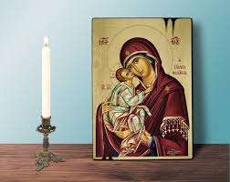 Virgin And Child Sweet Kissing Icon