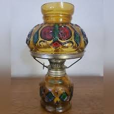 Vintage Amber Glass Small Kerosene Oil