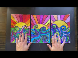 Cool Colors Sun And Moon Painting