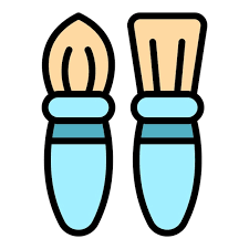 Paint Face Brush Icon Outline Vector