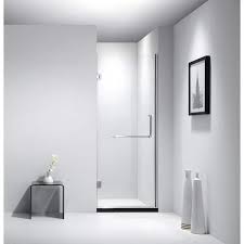 Dreamwerks 30 In X 79 In Frameless Hinged Shower Door Clear Class In Stainless Steel With Handle