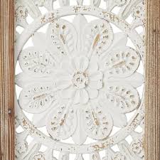 Intricately Carved Fl Wall Decor