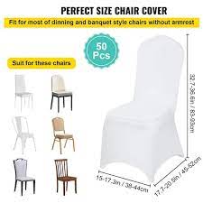 Vevor White Chair Covers Polyester Spandex Chair Cover Stretch Slipcovers Flat Front Chair Covers 50 Pieces