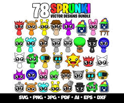 78 Sprunki Characters Svg Bundle