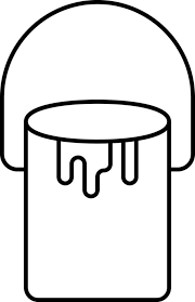 Black Line Art Of Color Bucket Icon