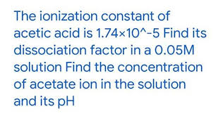 The Ionization Constant Of Acetic Acid
