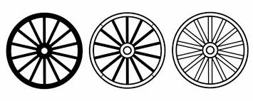 Wagon Wheel Icon Set Isolated On White
