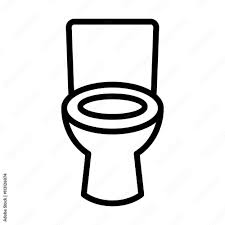 Restroom Toilet Seat Line Art Icon For