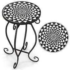 Costway Mosaic Round Outdoor Side Table