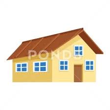 Big House Icon Flat Design Clip Art