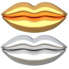 Lips Icon Gold And Silver 3d Model